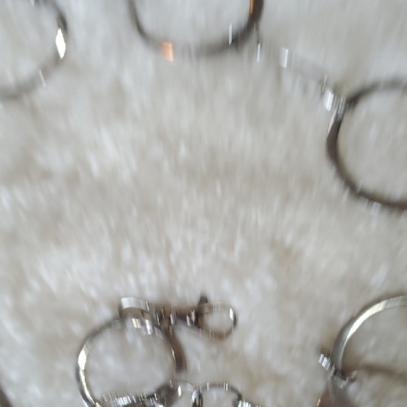 Silver Textured Belt with Circular Links 56 Total Inches 39.5 Inches Large Links - Picture 4 of 4